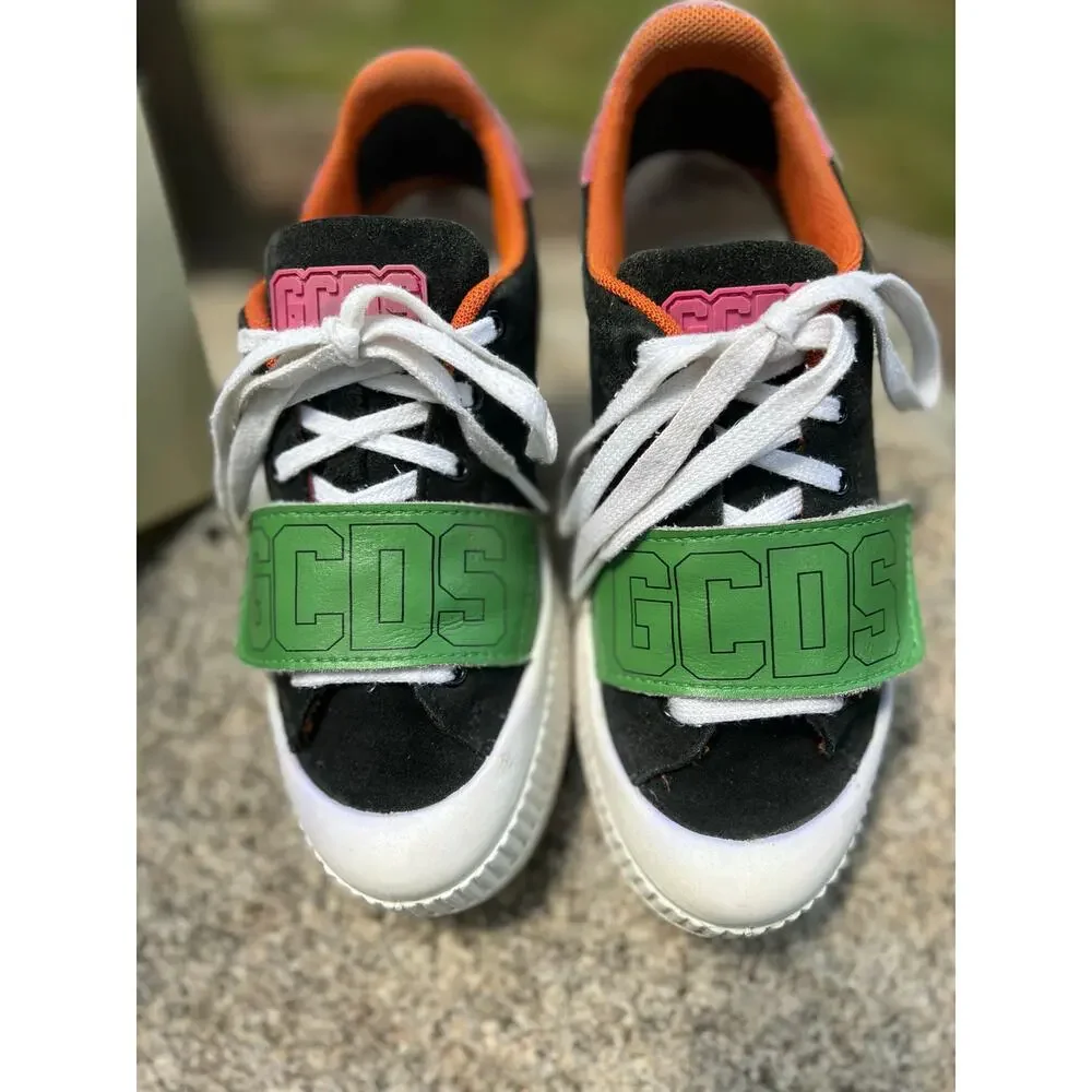GCDS Shoes Multicolor Suede Low Top Lace Up Women Sneakers Retail $400